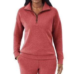 Coral Quarter Zip Pullover
